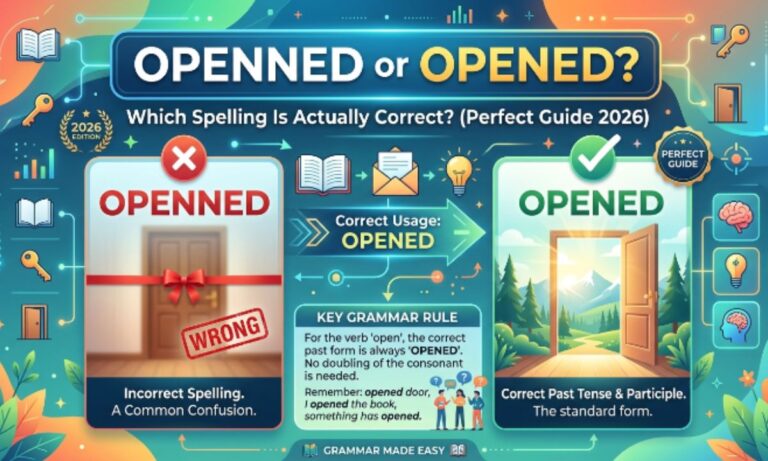 Openned or Opened? Which Spelling Is Actually Correct? (Perfect Guide 2026)