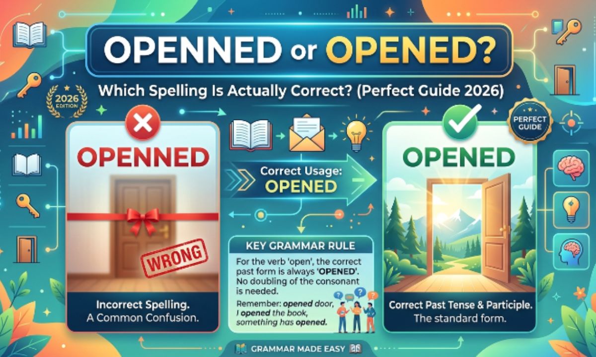 Openned or Opened? Which Spelling Is Actually Correct? (Perfect Guide 2026)