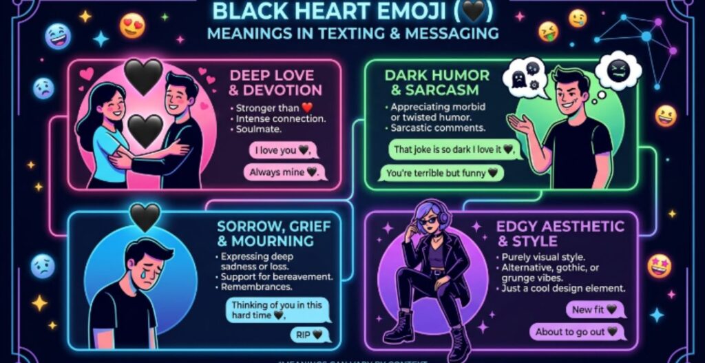 Black Heart Emoji Meaning in Texting and Messaging